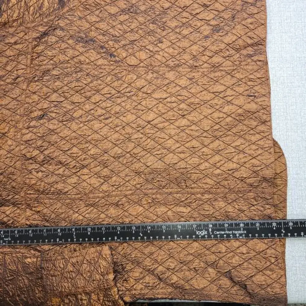 Coldwater Creek Womens Blazer‎ Size Large Bronze Brown Crinkle Fabric Jacket